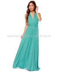 Tricks Of the Trade Turquoise Maxi Dress (Convertible Dress)